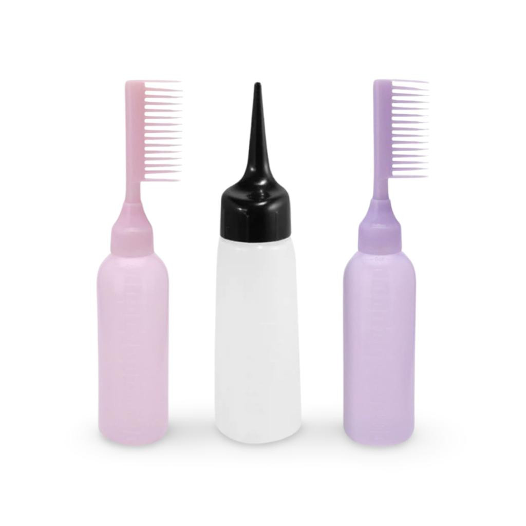 علب بلاستيك زيت الشعر - 3 قطع