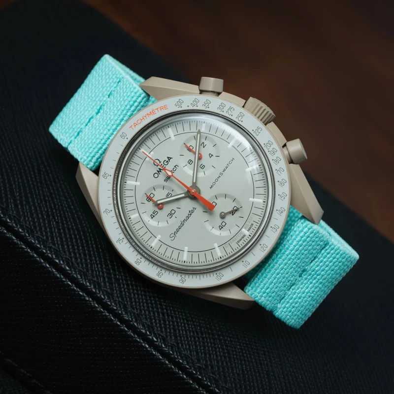 حزام ساعة اوميغا ازرق تيفاني