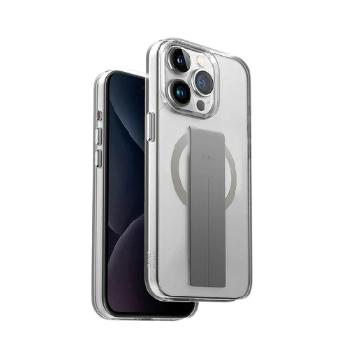 غطاء حماية مغناطيسي لهاتف ايفون 15 برو من يونيك، رمادي