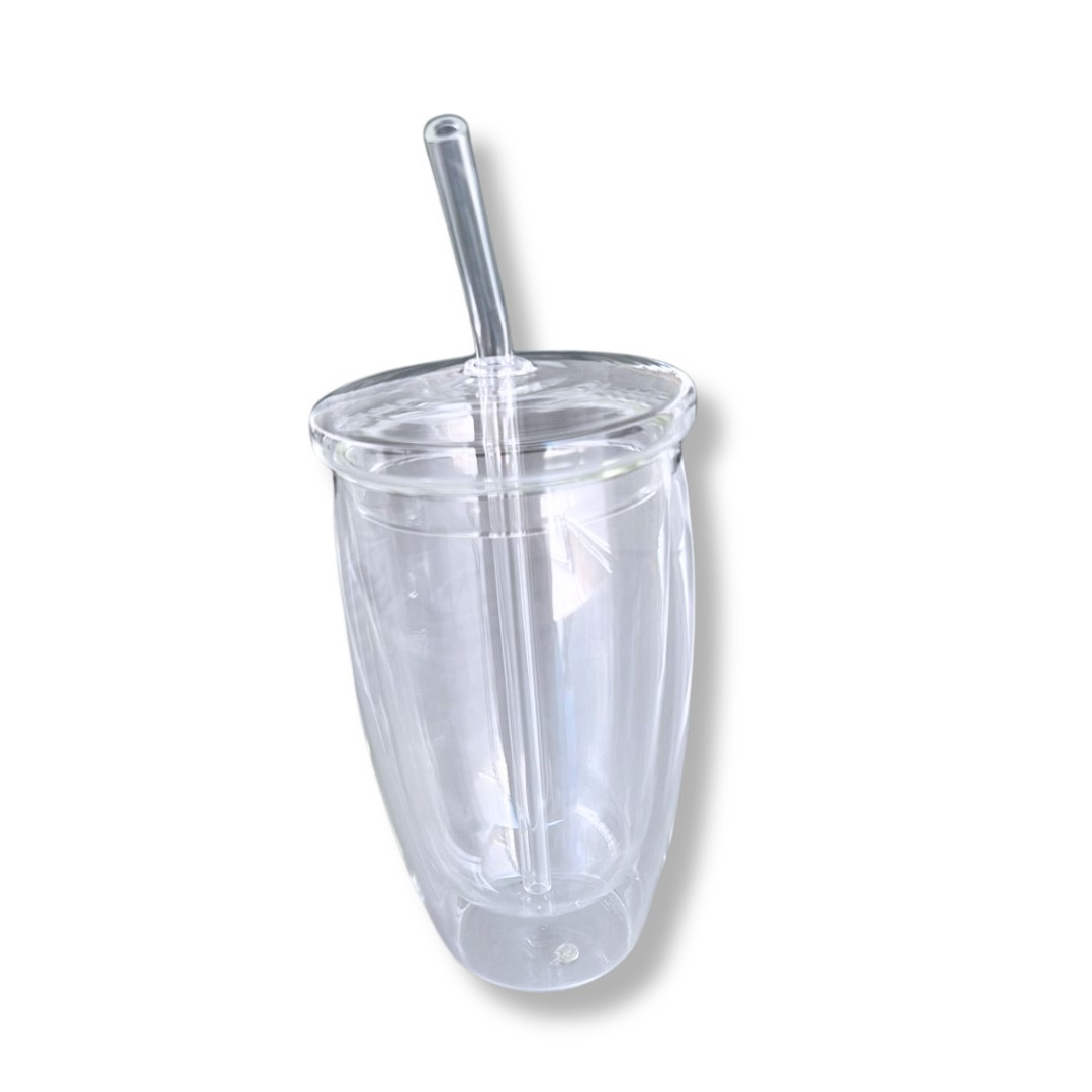 Glass mug with chopstick