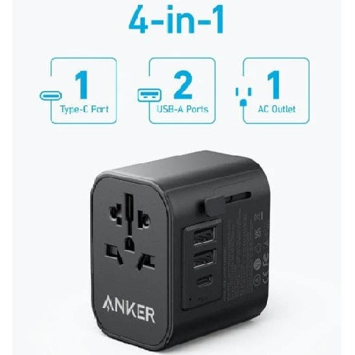 أنكر 312 موسع مخرج 30 وات مع 3 منافذ USB