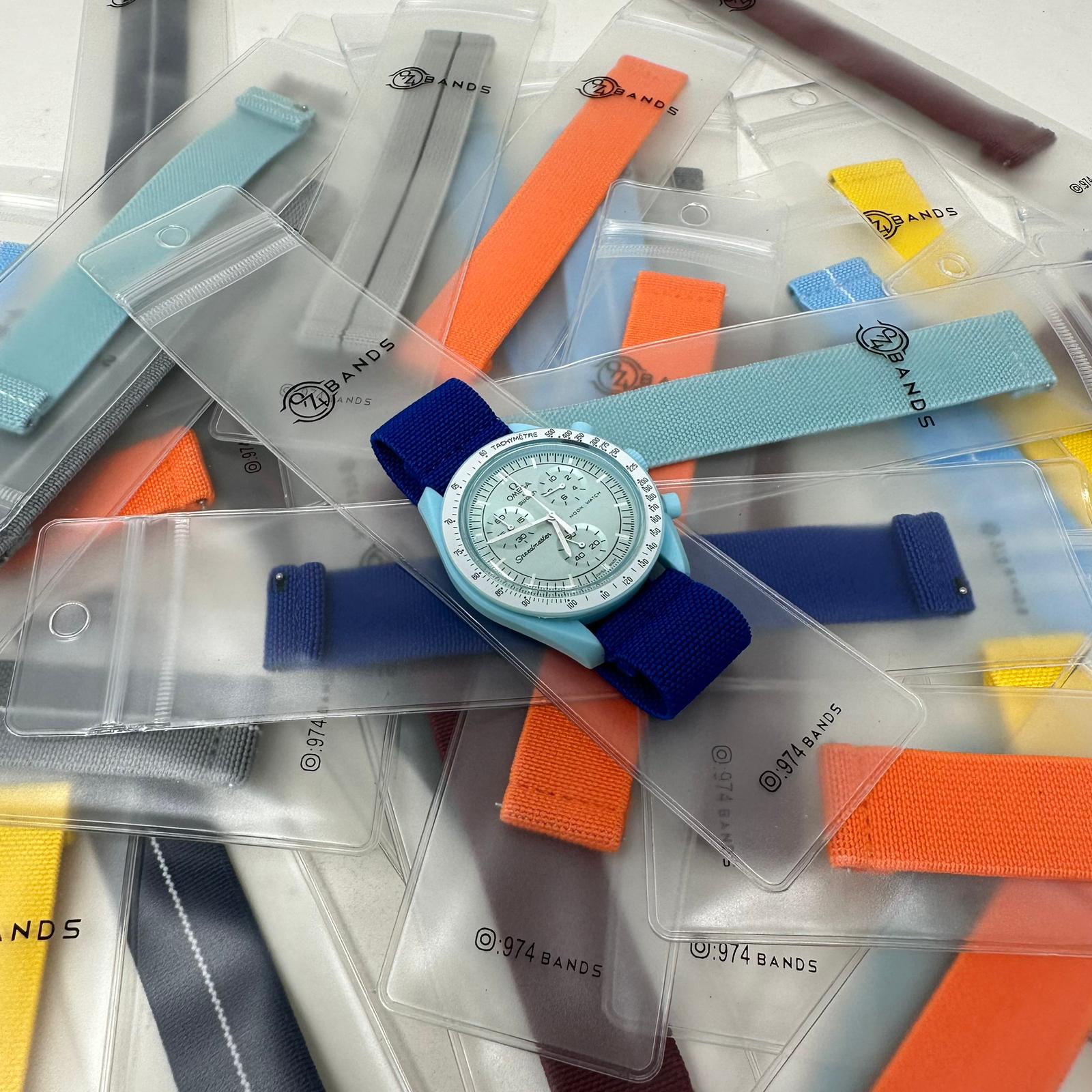 حزام ساعة اوميغا أزرق غامق