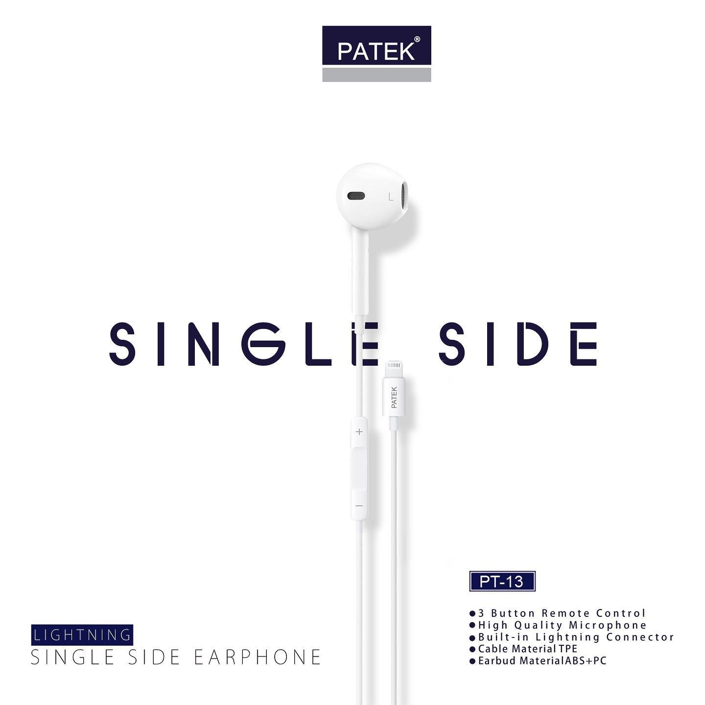 سماعة لايتنينغ احادية الجانب من باتيك بيضاء اللون